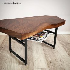 画像2: ソファーテーブル　一枚板カリフォルニアウォールナット材　　オリジナルアイアンフレーム (2)