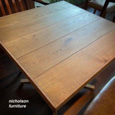画像5: カフェテーブル　オーク材 レトロヴィンテージ仕上げ　木製一本脚 (5)