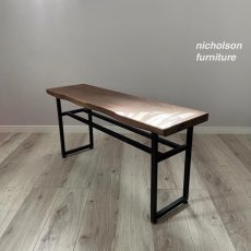 画像3: 一枚板サイドテーブル  ベンチ　　ブラックウォールナット材 (3)