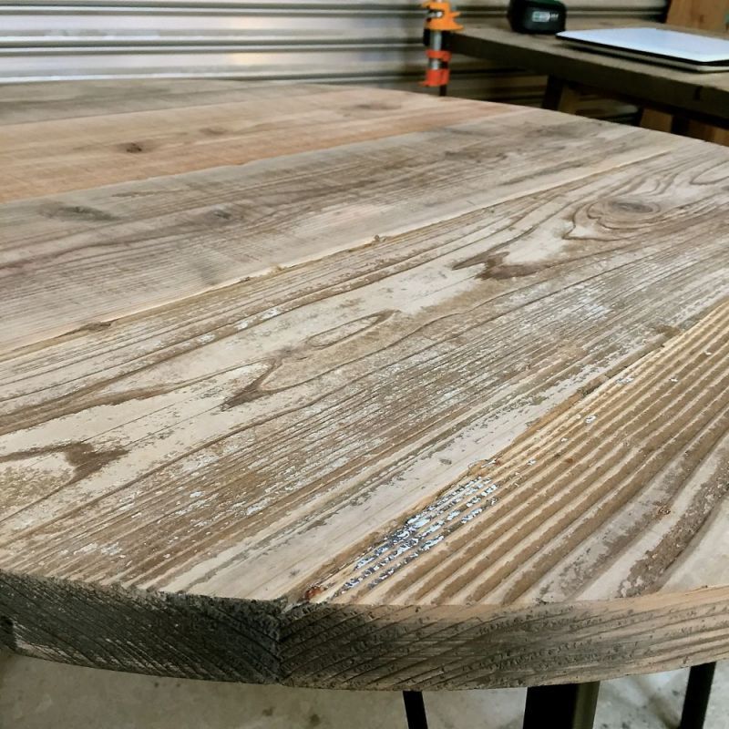 古材 天板 ダイニングテーブル - 机/テーブル