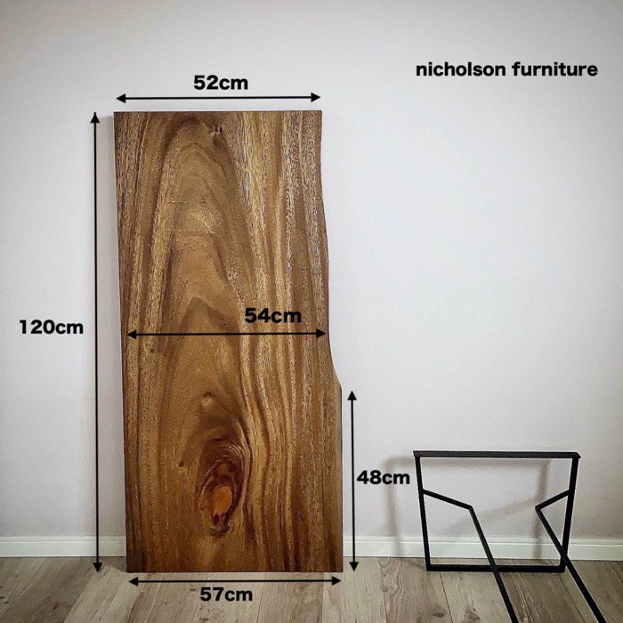 モンキーポッド 200cm 天然一枚板　天板　アイアン足付き