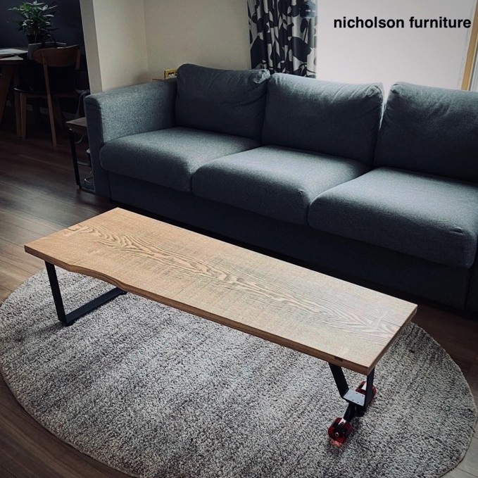 ソファーテーブル 一枚板 国産タモ材 - ニコルソン家具店