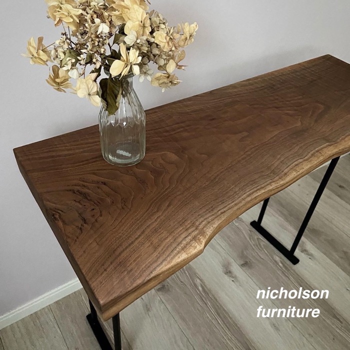 一枚板サイドテーブル ベンチ ブラックウォールナット材 - ニコルソン ...